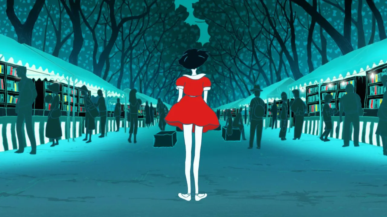 Night Is Short, Walk on Girl backdrop