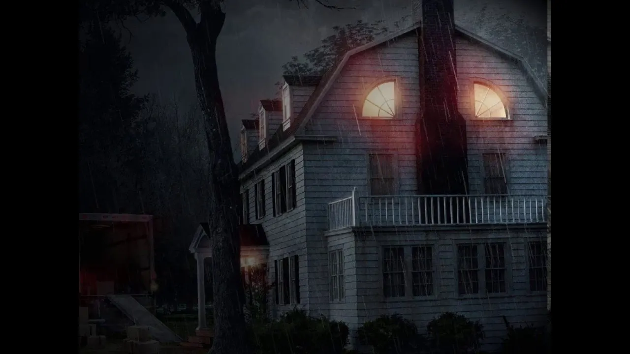 The Amityville Playhouse backdrop